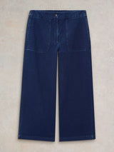 White Stuff Belle Jersey Wide Leg Crop In Dark Denim