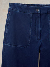 White Stuff Belle Jersey Wide Leg Crop In Dark Denim