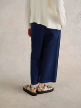 White Stuff Belle Jersey Wide Leg Crop In Dark Denim