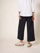 White Stuff Belle Wide Leg Cropped Trouser In Black