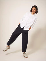 White Stuff Belle Wide Leg Cropped Trouser In Black