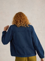 White Stuff Camille Jersey Jacket in Mid Denim