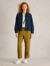 White Stuff Camille Jersey Jacket in Mid Denim