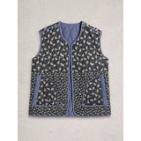 White Stuff Carla Printed Gilet In Blue