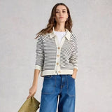 White Stuff Chaterly Stripe Cardi In Ivory