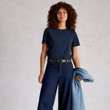 White Stuff Clara Crew Neck Short Sleeve Tee In Dark Navy