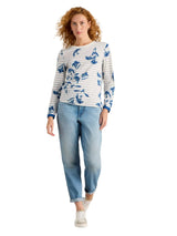 White Stuff Clara Crew Neck Tee in Natural Multi
