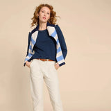 White Stuff Clara Long Sleeve Tee in Dark Navy