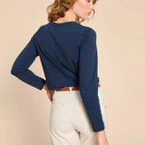 White Stuff Clara Long Sleeve Tee in Dark Navy