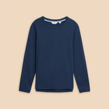 White Stuff Clara Long Sleeve Tee in Dark Navy