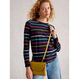 White Stuff Clara Stripe Crew Neck Tee In Navy
