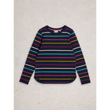 White Stuff Clara Stripe Crew Neck Tee In Navy