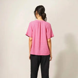 White Stuff Cora Linen Top Bright Pink