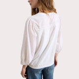 White Stuff Daisy Dobby Mix Top In Brilliant White