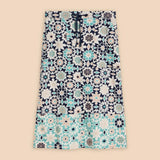 White Stuff Elle Linen Blend Skirt in Navy Print