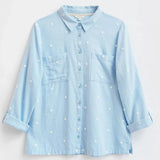 White Stuff Emilia Organic Cotton Shirt Blue Multi