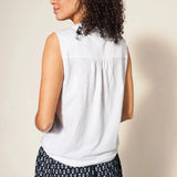 White Stuff Flowing Grasses Jersey Shirt Brilliant White