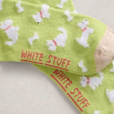 White Stuff Fluffy Dog Ankle Sock In Mid Green