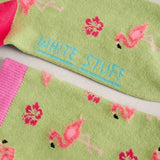 White Stuff Fluffy Flamingo Ankle Socks In Green