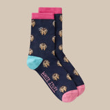 White Stuff Fluffy Hedgehog Ankle Sock In Navy