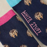 White Stuff Fluffy Hedgehog Ankle Sock In Navy