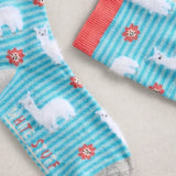 White Stuff Fluffy Llama Print Ankle Sock In Blue