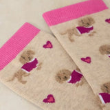 White Stuff Fluffy Sausage Dog Ankle Sock In Natural Multi
