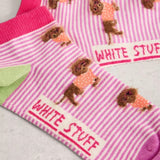 White Stuff Fluffy Sausage Trainer Sock In Pink