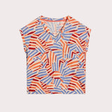 White Stuff Iris Linen Tee In Natural Multi