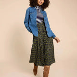 White Stuff Jamima Eco Vero Skirt in Navy Multi