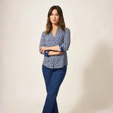 White Stuff Jersey Shirt Navy Print