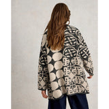 White Stuff Jewel Longline Cardi In Navy Multi