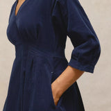 White Stuff Kate Cord Dress In Navy