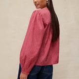 White Stuff Lana Jacquard Top In Mid Pink