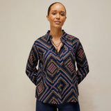 White Stuff Libby Organic Cotton Shirt In Navy
