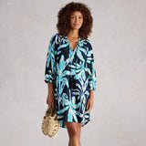 White Stuff Lottie Beach Cover Up in Navy Print