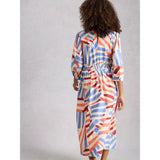 White Stuff Lucy Linen Blend Midi Dress In Multi