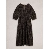 White Stuff Lucy Midi Cord Dress In Black Multi