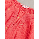 White Stuff Luella Embroidered Top In Coral Multi