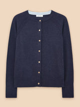 White Stuff Lulu Crew Neck Cardi In Dark Navy