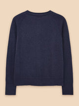 White Stuff Lulu Crew Neck Cardi In Dark Navy