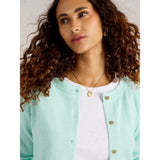 White Stuff Lulu Crew Neck Cardi In Light Blue