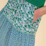 White Stuff Mabel Mixed Print Skirt in Teal Print
