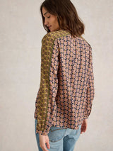 White Stuff Mabel Mixed Print Top in Black/Multi