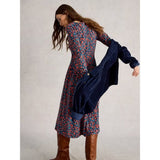 White Stuff Madeline Jersey Crew Neck Dress In Navy