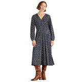 White Stuff Megan Jersey Long Sleeve Midi Dress In Navy Multi