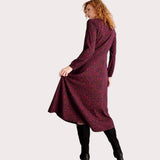 White Stuff Megan Long Sleeve Jersey Midi Dress In Burgundy