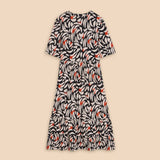White Stuff Naya Jersey Dress in Black Multi