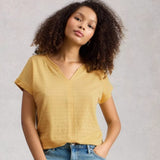 White Stuff Nelly Notch Texture Tee In Light Yellow