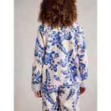 White Stuff Nina Organic PJ Long Sleeve Shirt In Blue